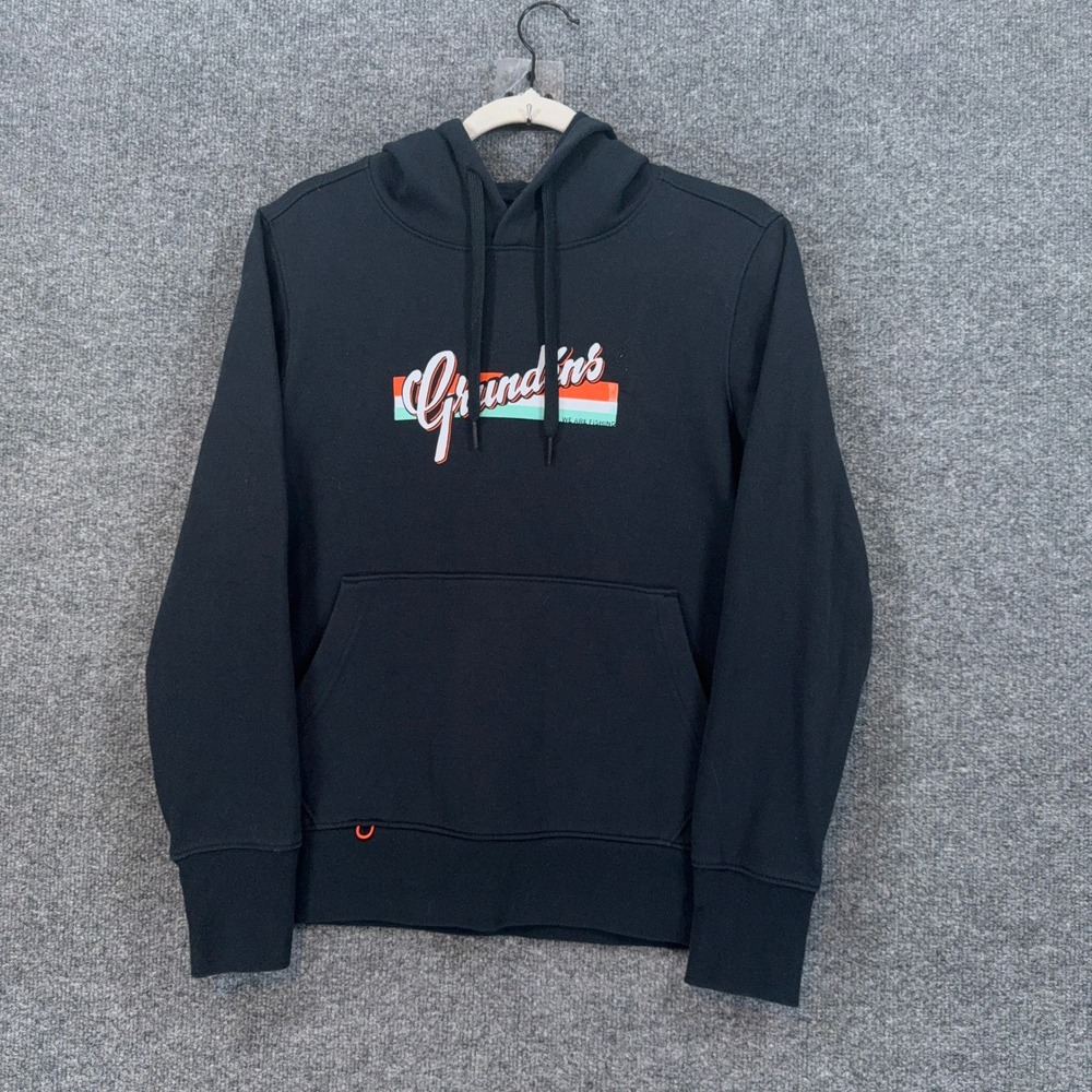 Grundens Hoodie Mens Medium Black Retro Graphic Fishing Pullover Sweatshirt
